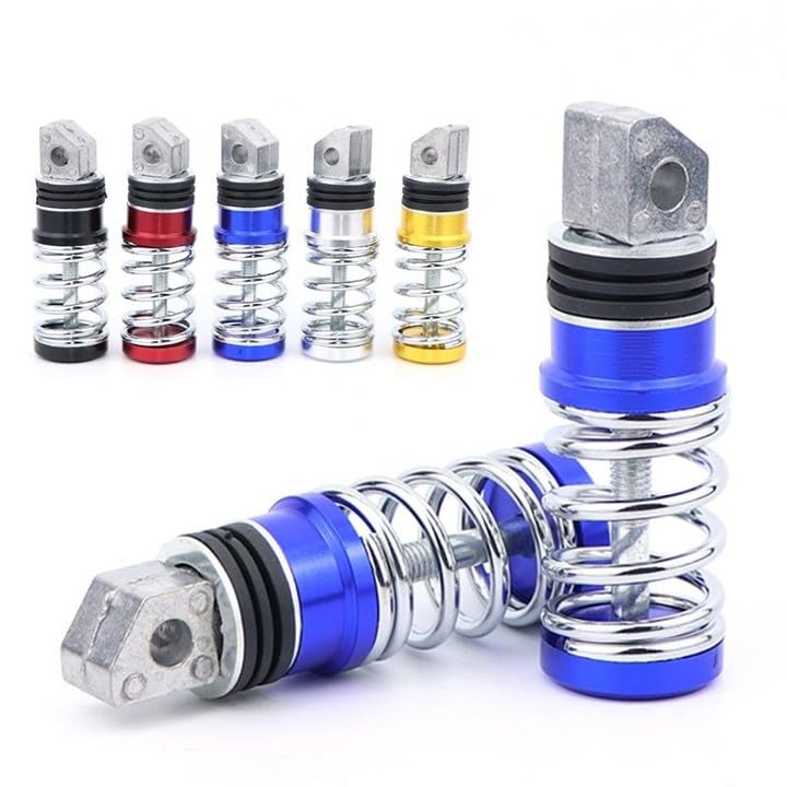 Guance Universal Stainless Steel Rear Foot Pegs with Spring Shock absorber Motorbike Rear Pegs Motorbike Footrests Compatable with all bikes and scooty (Red,2 Pcs) - Image 5
