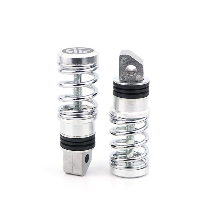 Guance Universal Stainless Steel Rear Foot Pegs with Spring Shock absorber Motorbike Rear Pegs Motorbike Footrests Compatable with all bikes and scooty (Red,2 Pcs) - Image 3