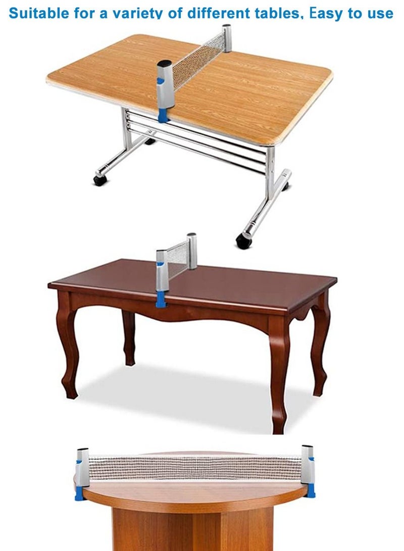 كوينج Premium Retractable Table Tennis Net, Portable Ping Pong Net And Post 1.75M, Perfect for All Ping Pong Tables, Office Desk, Home Kitchen, Dining Table, Fits Any Tables, Easy To Install - Image 4