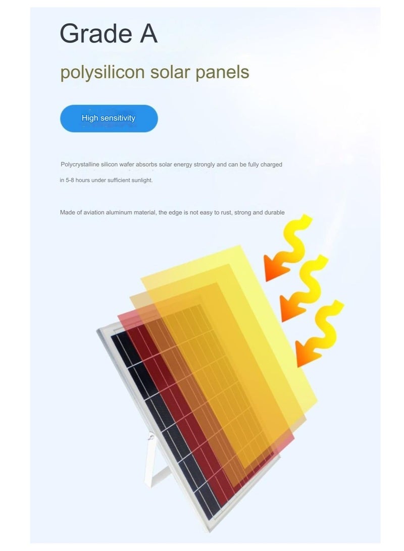 جورتان مصباح شمسي قابل لإعادة الشحن بقدرة 1000 وات، بطارية عالية السعة 35000 مللي أمبير في الساعة، لوحة شمسية بقدرة 40 وات، IP66، احتياطية من 12 إلى 18 ساعة، سطوع عالي، ضوء غامر بالطاقة الشمسية داخلي وخارجي - Image 5