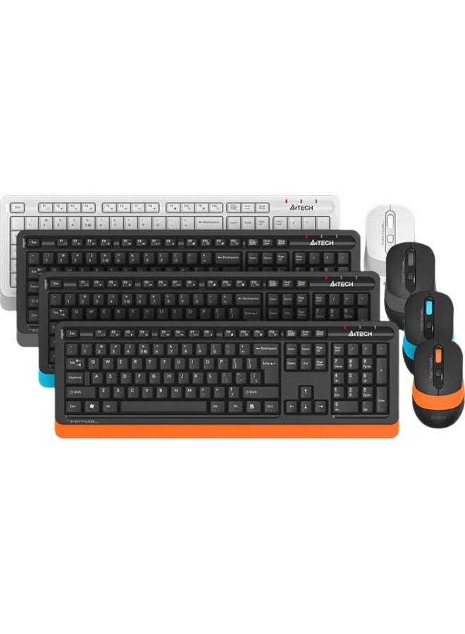 A4Tech Fg1010 Flying Era Keyboard And Mouse Combo, Wireless Keyboard And Mouse Set, Laptop External Computer Membrane Keyboard For Office Typing, Suikong Gray - Image 1