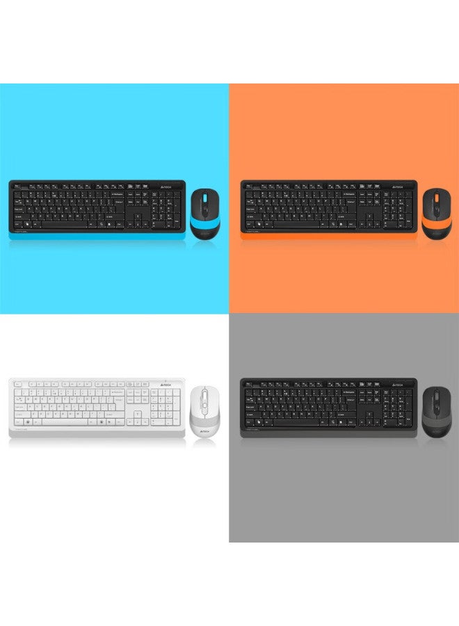 A4tech Fg1010 Flying Era Keyboard And Mouse Combo, Wireless Keyboard And Mouse Set, Laptop External Computer Membrane Keyboard For Office Typing, Suikong Gray - Image 1