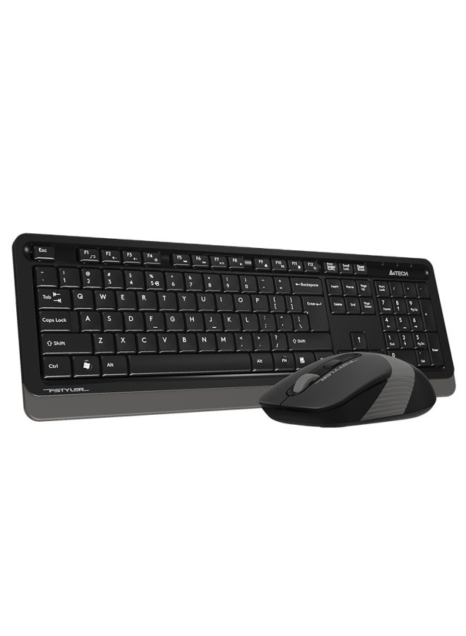 A4tech Fg1010 Flying Era Keyboard And Mouse Combo, Wireless Keyboard And Mouse Set, Laptop External Computer Membrane Keyboard For Office Typing, Suikong Gray - Image 2