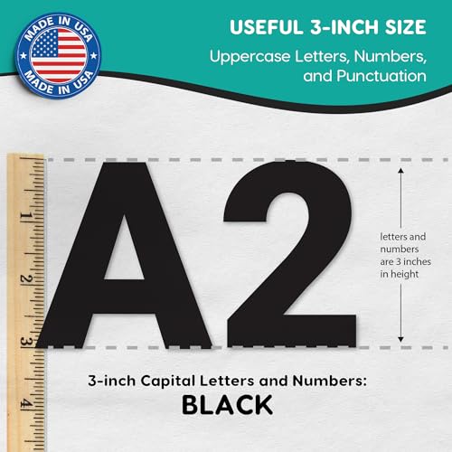 FreshCut Crafts 209 Pcs 3" Black Bulletin Board Letters & Numbers, Capital Letters, Numbers, Punctuation, US Made Card Stock Punch Out Letters for Poster, Bulletin Board, Classroom - Precut Letters & Numbers - Image 3