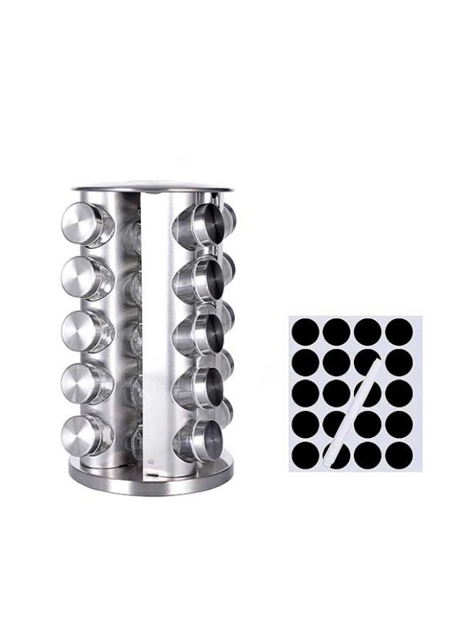 Rotating Spice Rack, Round Rack-20 Jars with Stickers and Pen, China