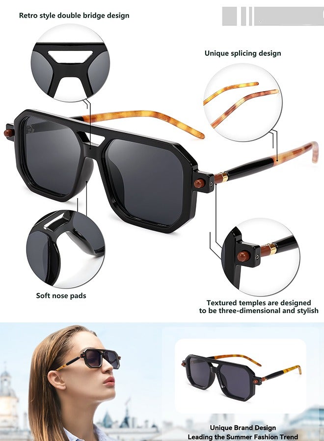 آأزورب أفياتور نظارات شمسية للرجال نسائية والنساء بتصميم فريد وحماية من الأشعة النظارات فوق البنفسجية وعدسات نضرات ريترو للسيدات والرجال - نظارة الشمسية نسائية رجالية فاخرة لتحمي عينيك نضارات رجال - Image 2