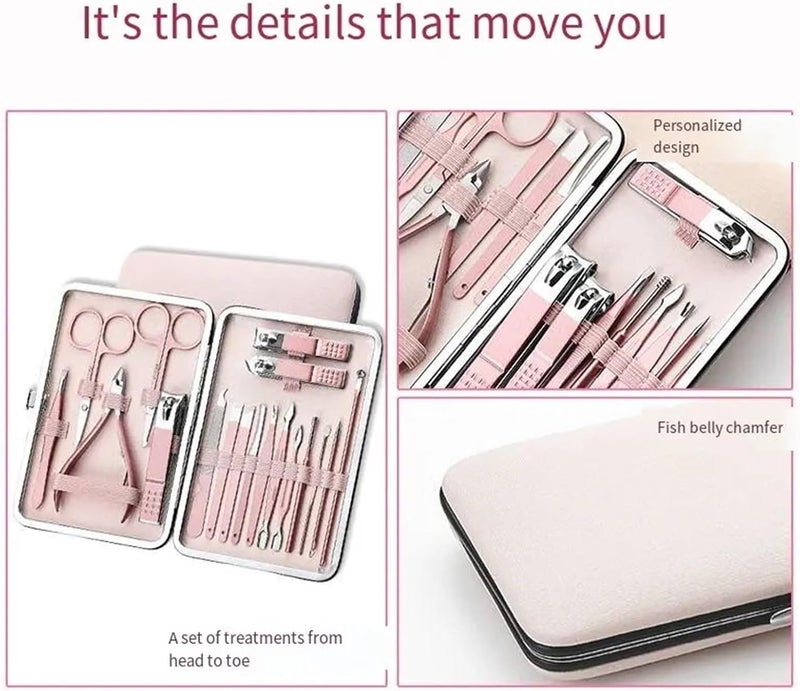Nail Clippers Kit Nail Clippers Rose Gold 18piece Diagonal Exfoliating Stainless Steel Manicure Set Household Ear Spoon Scissors for Men and Manicure Set - Image 4
