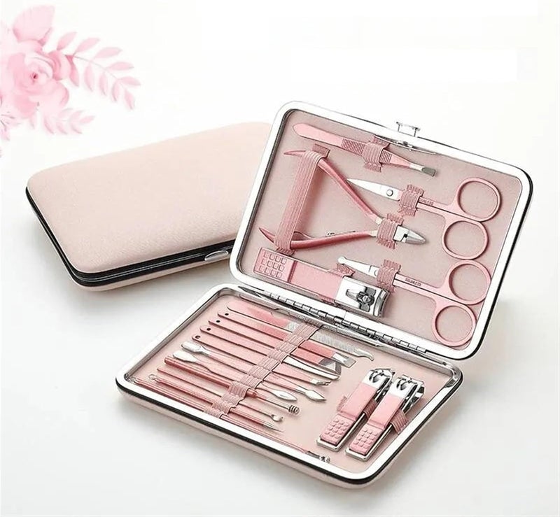 Nail Clippers Kit Nail Clippers Rose Gold 18piece Diagonal Exfoliating Stainless Steel Manicure Set Household Ear Spoon Scissors for Men and Manicure Set - Image 1