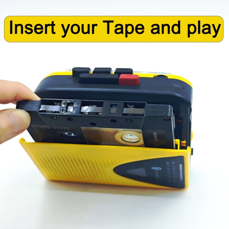 Bumblebee Color Tape Player Portable Stereo Cassette Converter Supports Recording To Tape Fm Am Radio Built In Speaker Stereo Output Dual Bands Retro Music Enthusiasts Tape Lovers Camping Hiking - Image 1