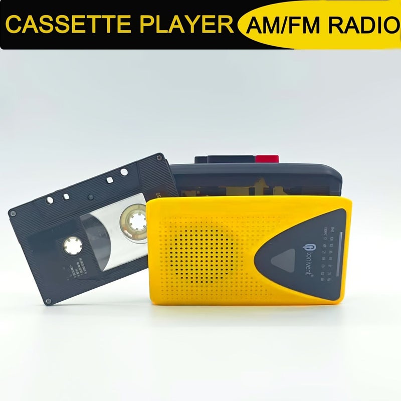 Bumblebee Color Tape Player Portable Stereo Cassette Converter Supports Recording To Tape Fm Am Radio Built In Speaker Stereo Output Dual Bands Retro Music Enthusiasts Tape Lovers Camping Hiking - Image 4