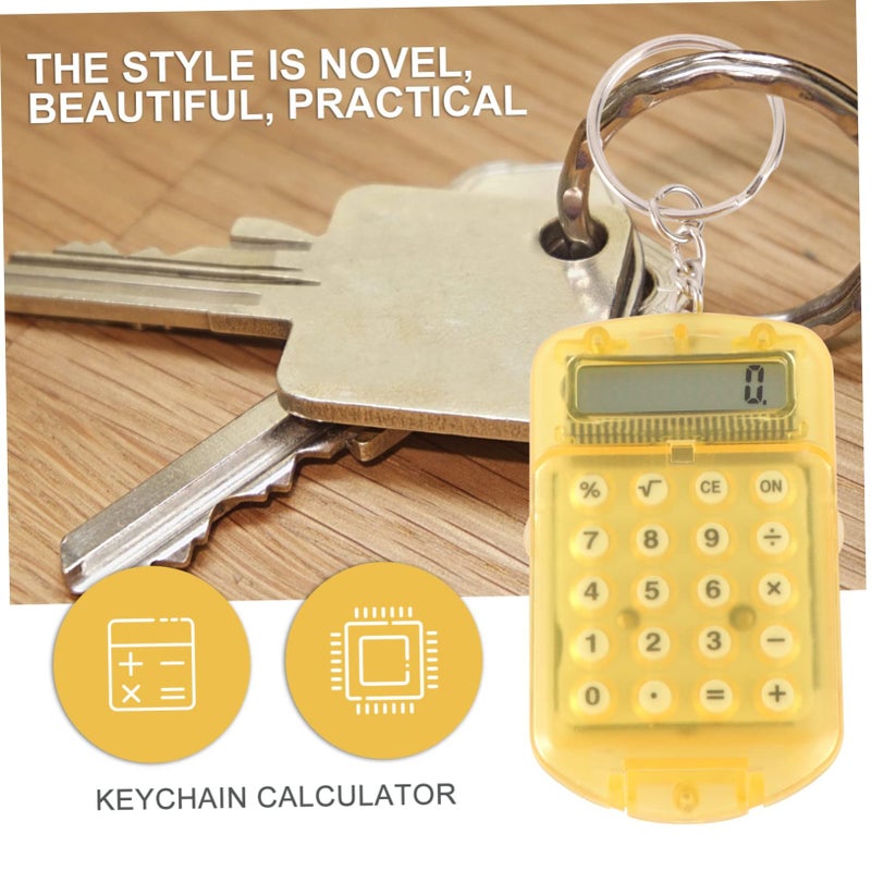 3 Pack Key Ring Shape Mini Calculator Compact Portable Student Office Use Random Color - Image 4