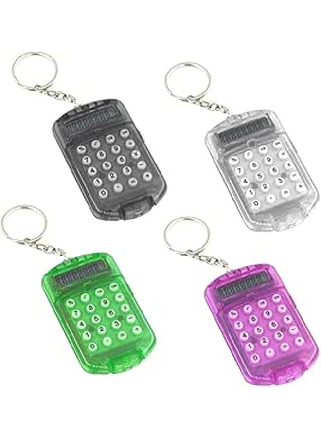 3 Pack Key Ring Shape Mini Calculator Compact Portable Student Office Use Random Color - Image 1