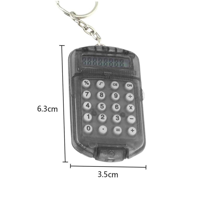 3 Pack Key Ring Shape Mini Calculator Compact Portable Student Office Use Random Color - Image 3