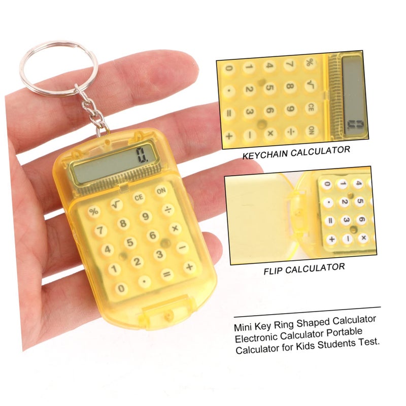 3 Pack Key Ring Shape Mini Calculator Compact Portable Student Office Use Random Color - Image 5