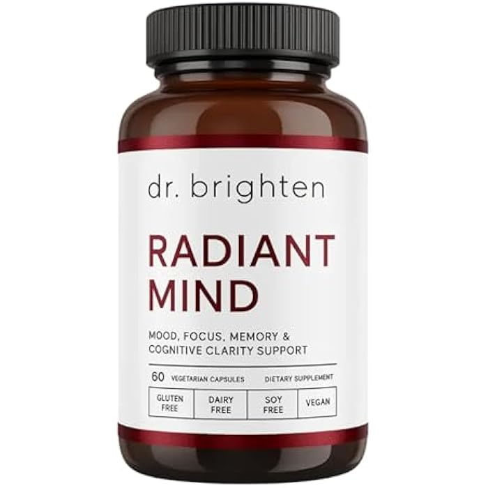 Dr. Brighten Radiant Mind - Doctor Formulated for Focus and Mood Support with Saffron Extract - Vegan, GF, Non-GMO - Image 1