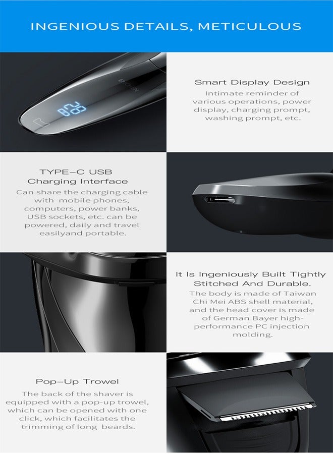 ENCHEN Electric Shaver Blackstone 3 Portable Usb Rotary Rechargeable Face Shaving Machine for Men - Image 4