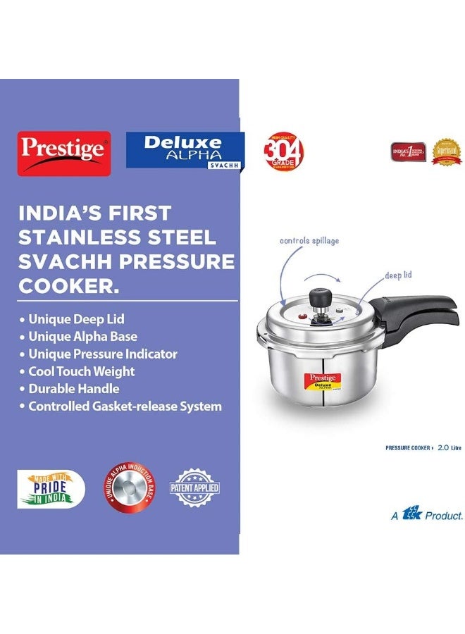 Prestige 2Liters Prestige Prasv2 Pressure Cooker, 2 Liter, Silver"Min 1 year manufacturer warranty" silver - Image 3