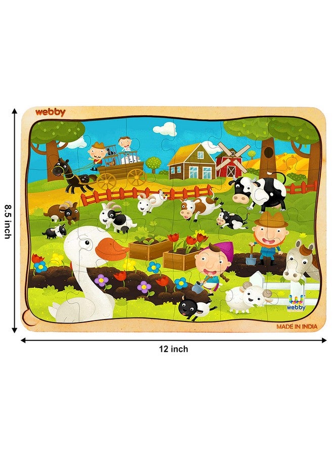 Webby Kids The Cartoon Farm Landscape Wooden Jigsaw Puzzle, 24Pcs - Multicolor - Image 5