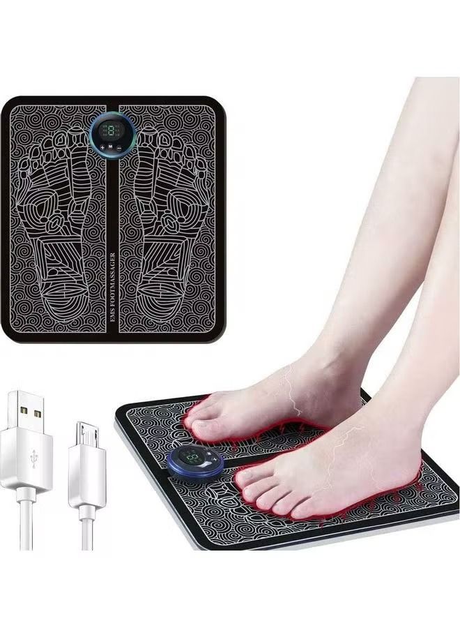 Generic EMS Foot Massager Machine Electric Deep Kneading Circulation Foot Booster for Feet and Legs Folding Portable Leg Muscle Stimulator, Promotes Blood Circulation, Relief Pain, Home Office Use  - Image 1