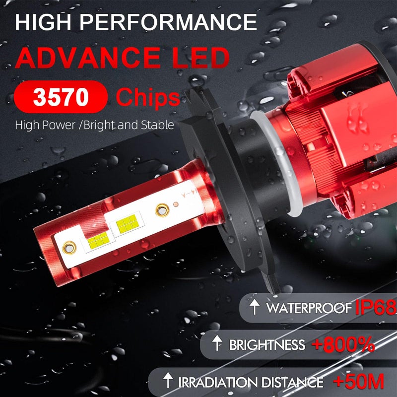 LTZXAP For Toyota Tundra 2000 2001 2002 2003 2004 2005 2006 Light Bulbs, 800% Brightness Hi and Lo Beam+Fog Light Bulbs, Superfocused Beam Mode, 6500K, 36000LM Super Bright, IP68 Waterproof, 6PCS - Image 2