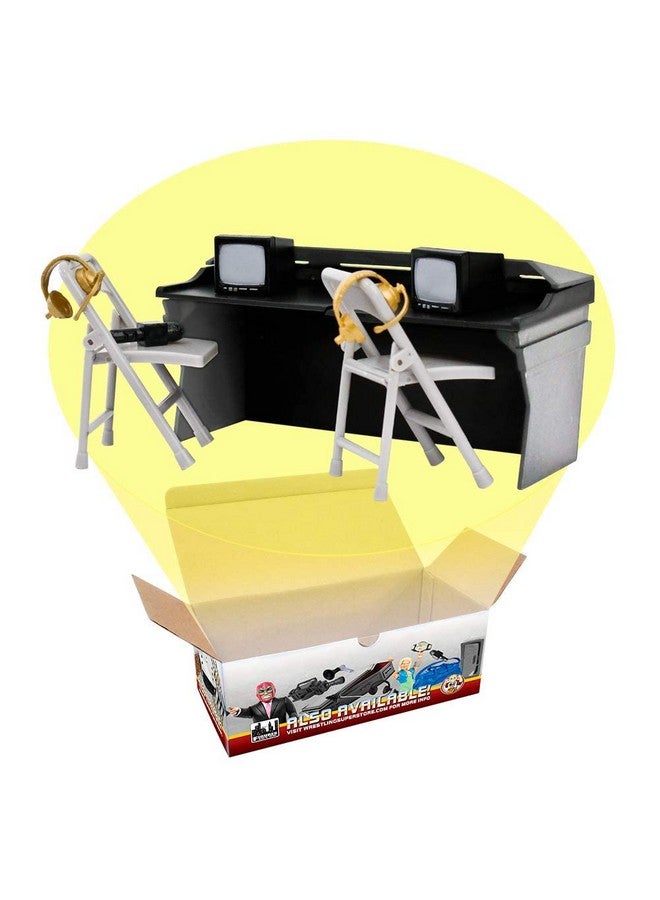 Figures Toy Company Black & Gray Commentator Table Playset for Wrestling Action Figures - Image 1