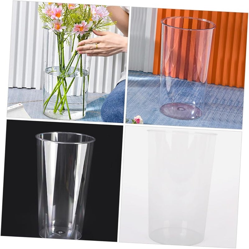 قطعتان من دلو الزهور البلاستيكي مزهرية صغيرة تصميم دائري لتزيين المنزل والحديقة - Image 4