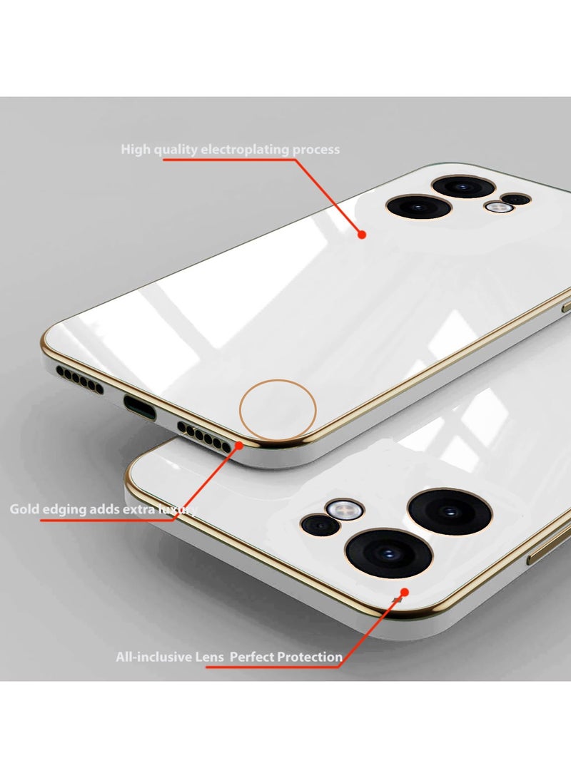 Compatible with Nothing CMF Phone 2 Pro cover, smooth veneer gold plated chrome, white Thin and smooth shock-proof full protection Nothing CMF Phone 2 Pro case（white） - Image 4