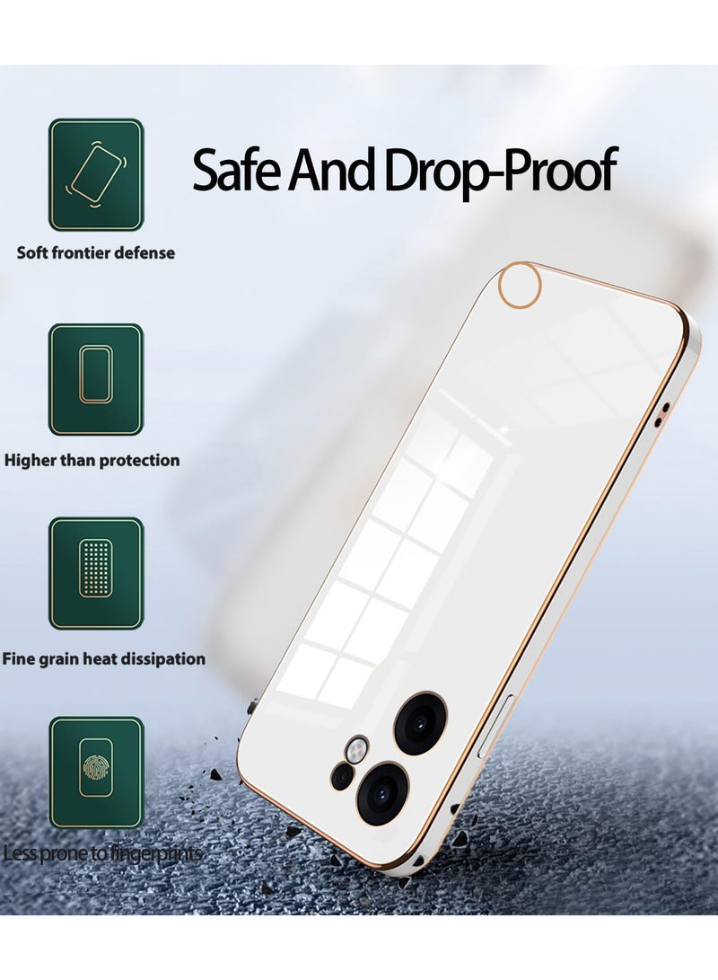 Compatible with Nothing CMF Phone 2 Pro cover, smooth veneer gold plated chrome, white Thin and smooth shock-proof full protection Nothing CMF Phone 2 Pro case（white） - Image 5