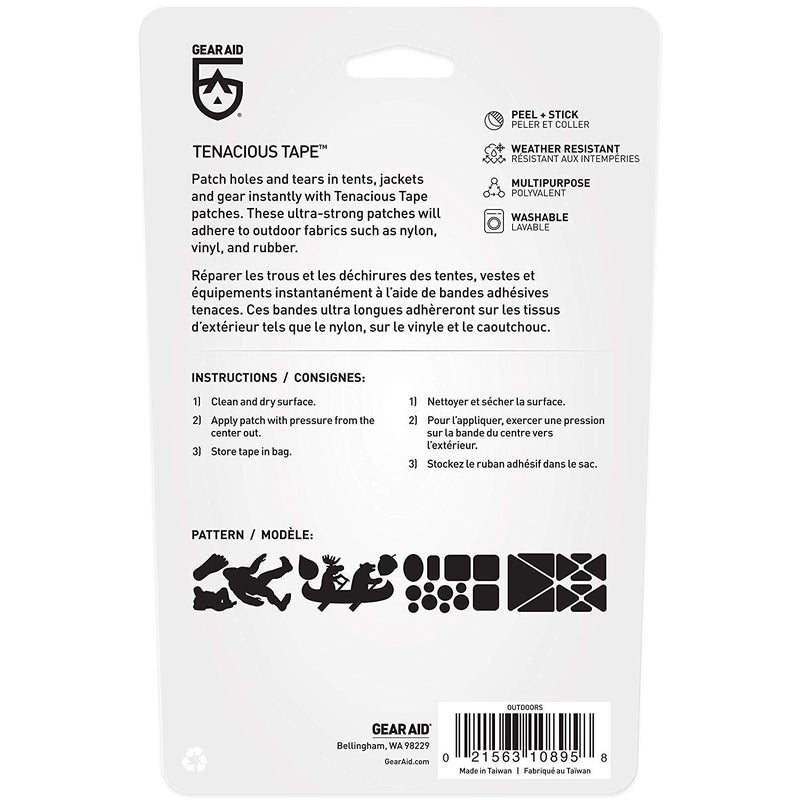GEAR AID Tenacious Tape Repair Patches â€“ Peel-and-Stick Nylon Gear Patches for Jackets, Tents, Sleeping Bags, Backpacks, and Outdoor Gear â€“ Fix Rips, Tears, and Holes, Outdoors, 3â€x20â€ - Image 3