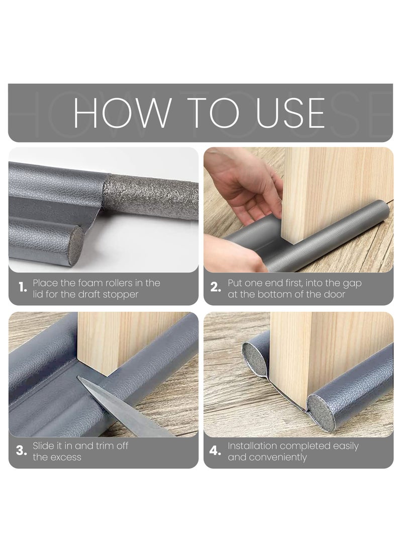 GOODONE2 - 37 Inch Door Draft Stopper Under for Bottom Twin Stopper Adjustable Sweep Noise Blocker Cold Air - Image 1