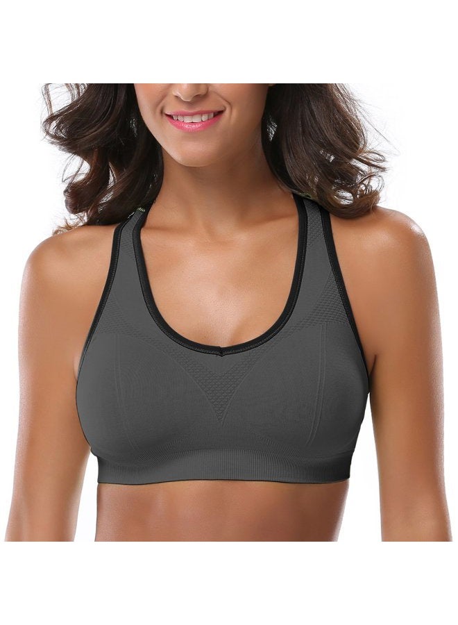 MIRITY Women Racerback Sports Bras - High Impact Workout Gym Activewear Bra Color Black Grey Blue Hotpink White Pack of 5 Size M - Image 3