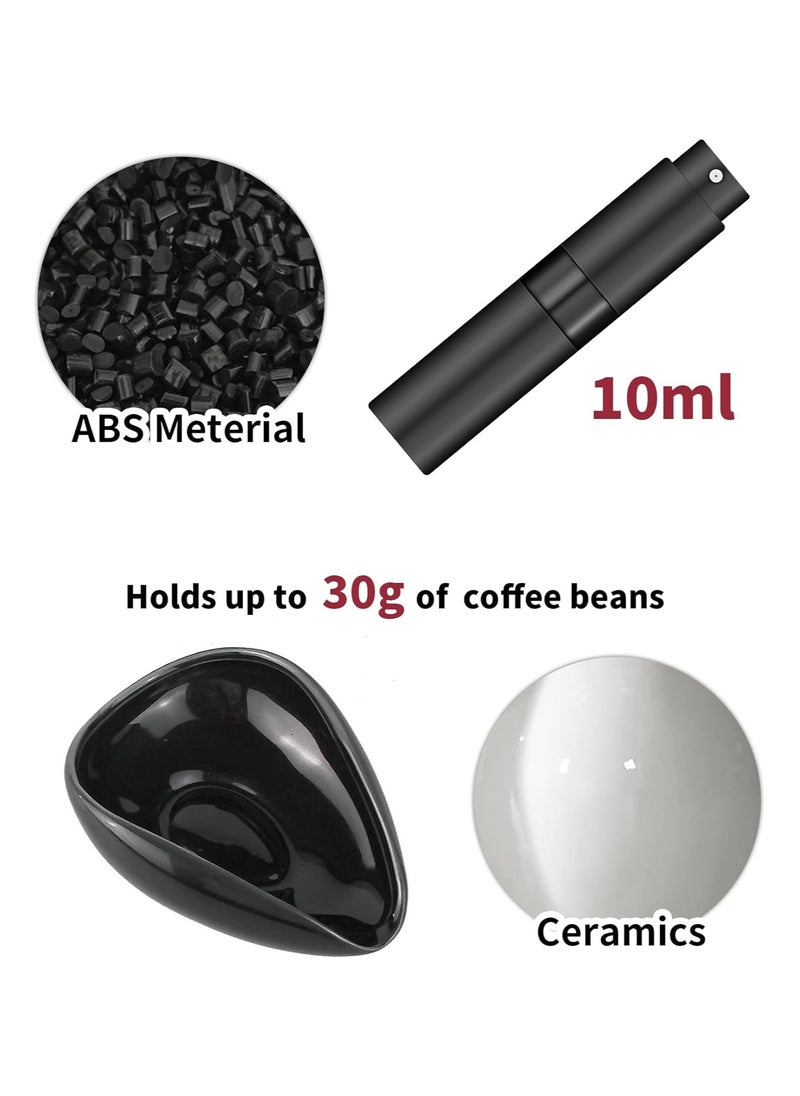 Coffee Bean Dosing Tray and Coffee Bean Spray 2-Piece Set Black