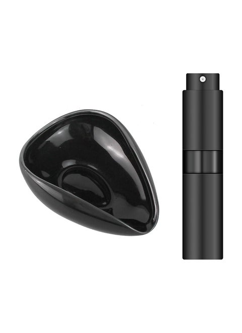 Coffee Bean Dosing Tray and Coffee Bean Spray 2-Piece Set Black