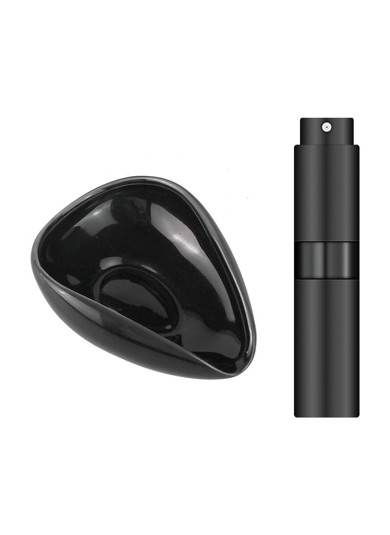 Coffee Bean Dosing Tray and Coffee Bean Spray 2-Piece Set Black