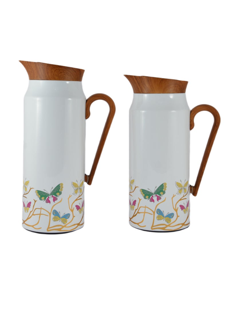 Home Maker - 2-Piece Thermal Flask Set – 0.75L & 1L – Stainless Steel Exterior with Inner Glass Insulation - Image 1