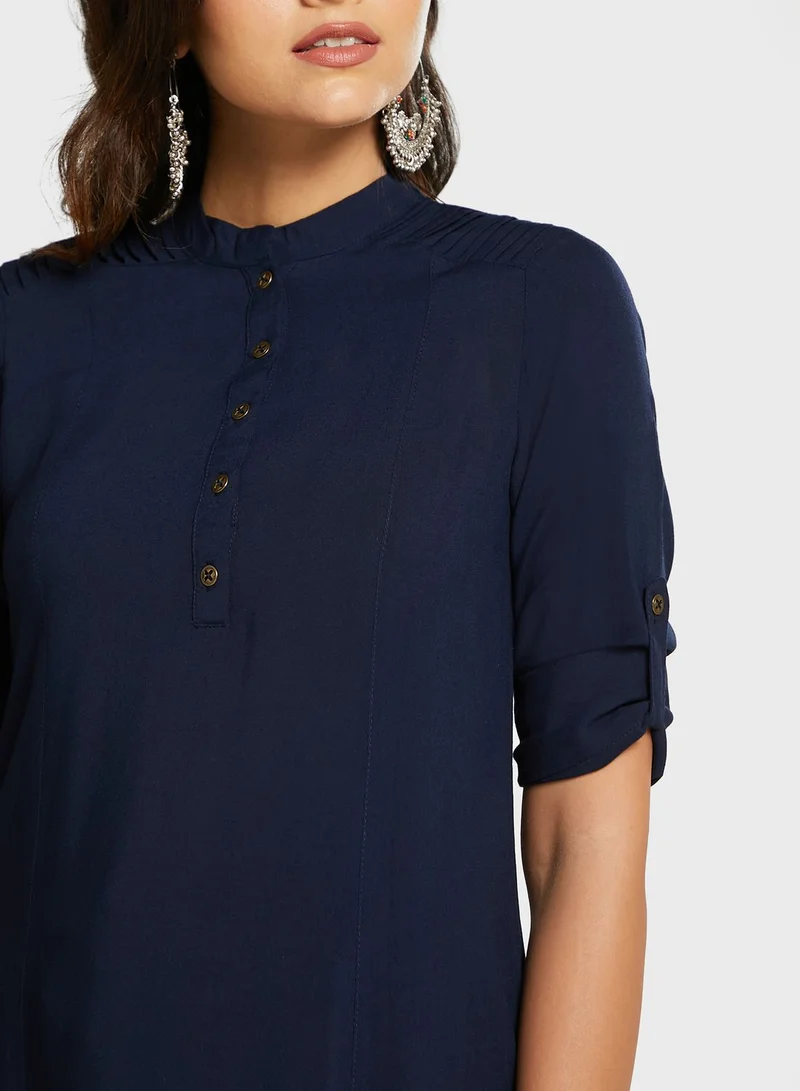 indya Button Detail Kurta