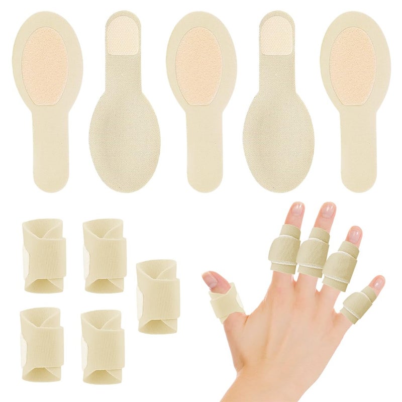 M'AYCREATE ® Castor Oil Finger Wraps Hook and Loop Adjustable Finger Splint Joint Sleeves for Pain Relief Arthritis Breathable Lycra Fabric Castor Oil Wraps Pack of 10 - Image 1