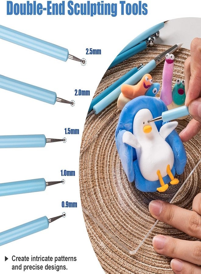 URBAN BOX Dotting Tools,Silicone Clay Sculpting Tool,Ceramic Clay Ball Stylus Dot Painting Tools,Pottery Embossing Tool for Rock,Nail,Blending, Drawing,Modeling - Image 5