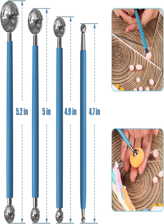 URBAN BOX Dotting Tools,Silicone Clay Sculpting Tool,Ceramic Clay Ball Stylus Dot Painting Tools,Pottery Embossing Tool for Rock,Nail,Blending, Drawing,Modeling - Image 4