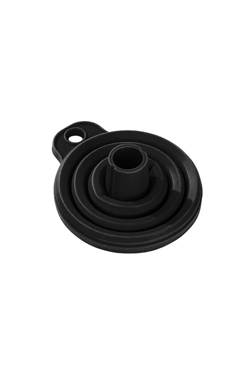 قمع محرك أسود واحد، قمع سيليكون عالمي لتغيير سائل غسيل الزجاج الأمامي، قابل للطي والحمل