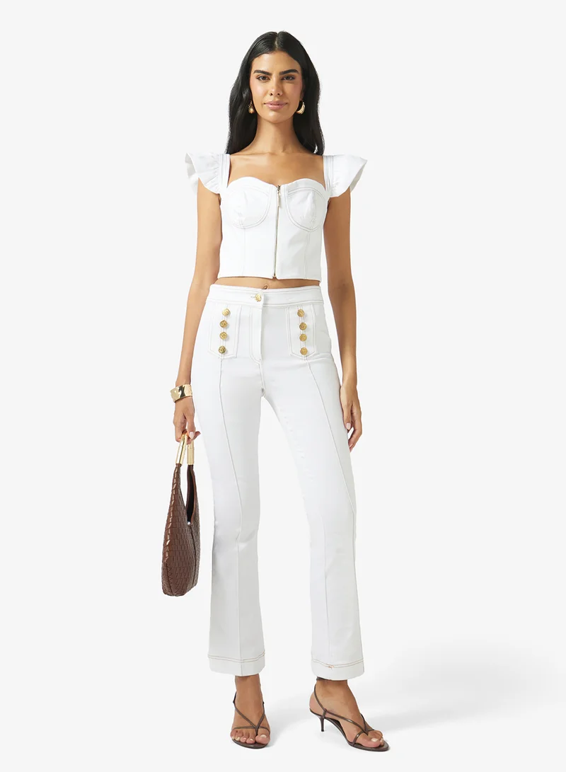 Fyor High-Waist Contrast Stitch Pants