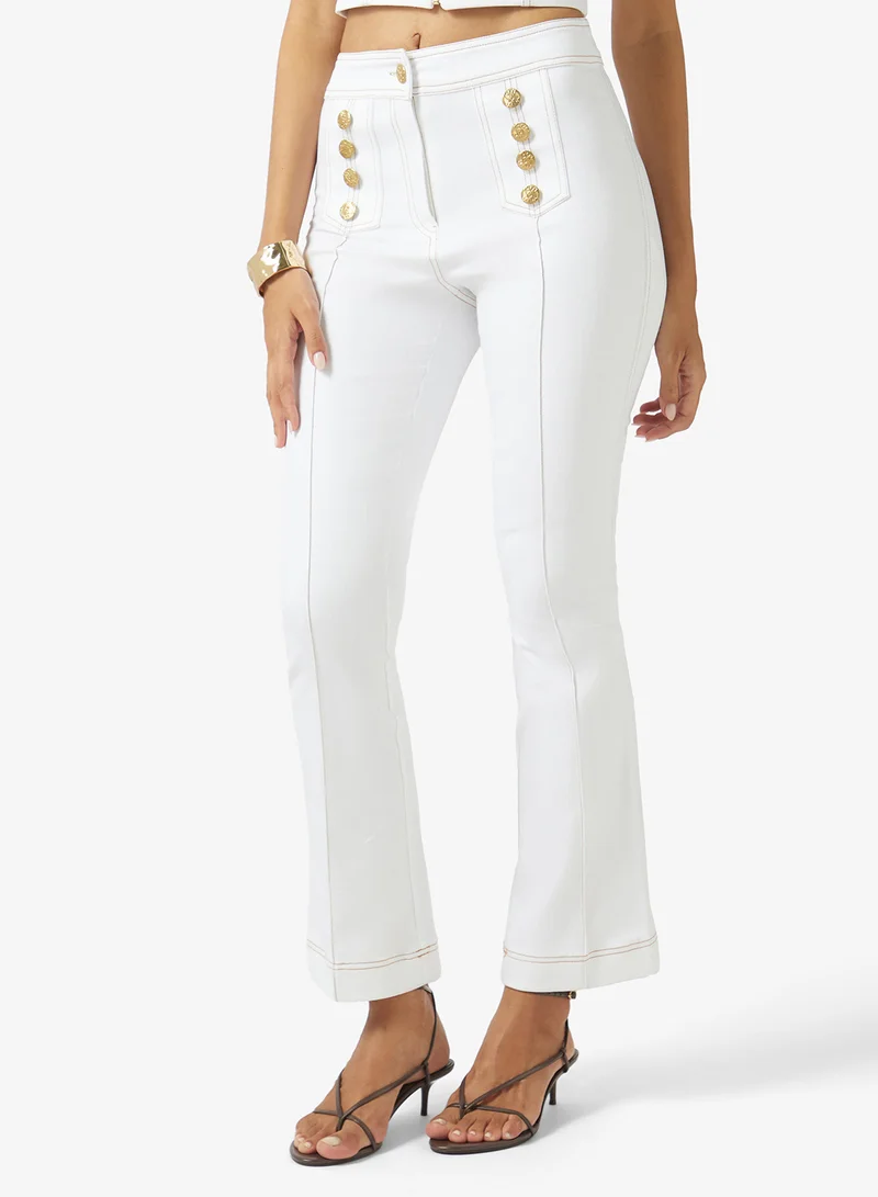 Fyor High-Waist Contrast Stitch Pants