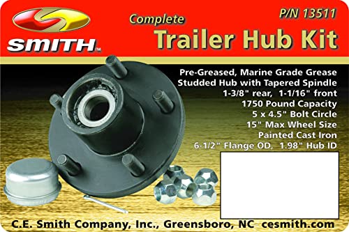 CE Smith - Trailer Hub Kit - Boat Trailer Hub kit for Trailer Accessories - 1.37" Tapped; 5 Studs with 4.5" Bolt Diameter - 1750 LB Capacity (13511) - Image 2