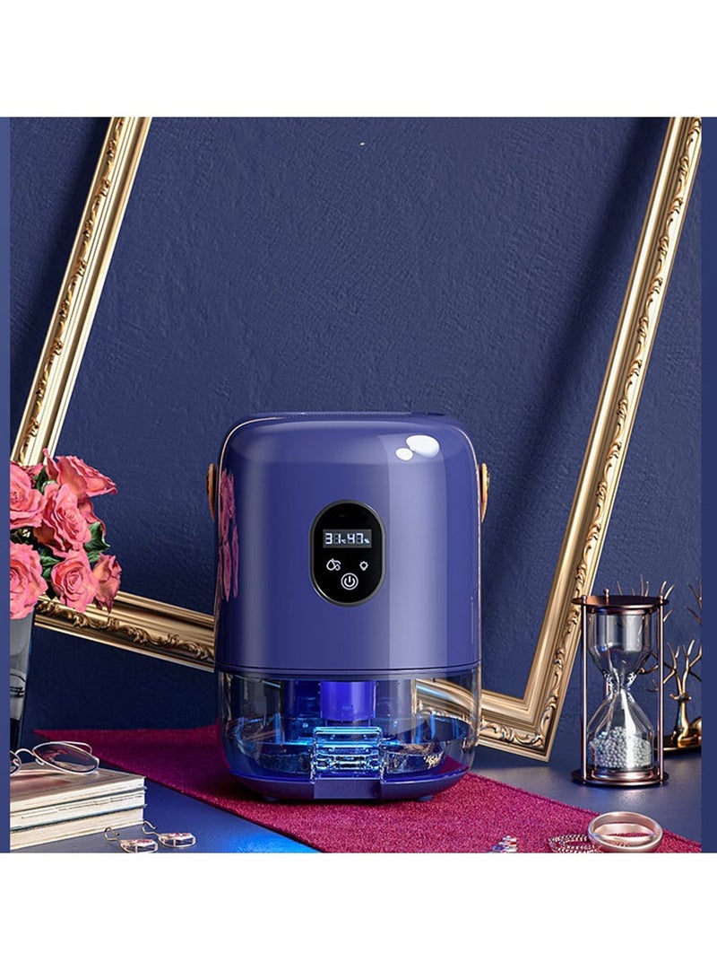 عربست مزيل رطوبة الغرفة الصغيرة بالمنزل، مزيل رطوبة 1000 مل، مزيل رطوبة منزلي صغير موفر للطاقة وموفر للطاقة ومزيل رطوبة صغير، غرفة نوم حمام خزانة مكتب مكتب مكتب، عربة سكن متنقلة، أزرق - Image 2