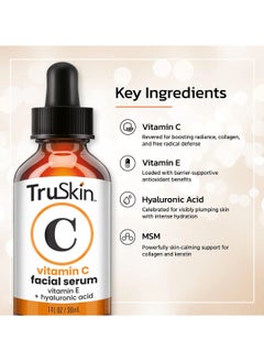 TruSkin Truskin Vitamin C Anti-aging With Hyaluronic Acid Face Serum - 1 Fl Oz  - Image 2