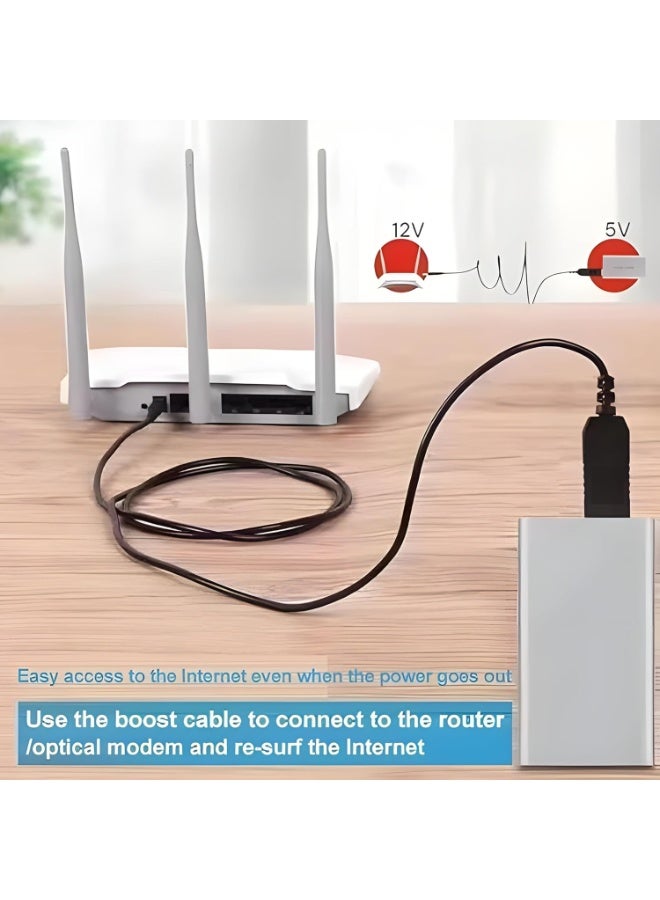 كابل طاقة USB إلى تيار مستمر، محول رفع الجهد 5 فولت إلى 12 فولت، لأجهزة الراوتر والباور بانك - Image 3