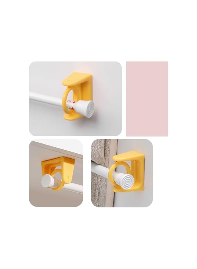 erorex Rotating Ring Curtain Rod Brackets, No Drill Adjustable Curtain Rod Holder, Easy Self Adhesive Curtain Rod Brackets 360 Swivel Ring, Hangers Hooks for Bathroom Towel Kitchen Wall, 8 Pack White - Image 5