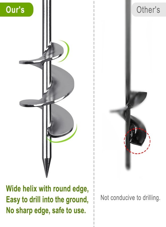 Insaga Heavy Duty Ground Anchors with Straps – 24'' Screw in Earth Anchor Kit, 4 Pack, 12mm Solid Carbon Steel Auger, Chrome Plated, for Trampoline, Shed, Swing Set, Mobile Home, Tree, Tent, Carport - Image 4
