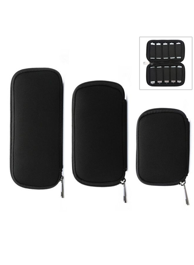 BURAQ 3 in 1 Neoprene U Disk Storage Bag Cover (Black)  - Image 1