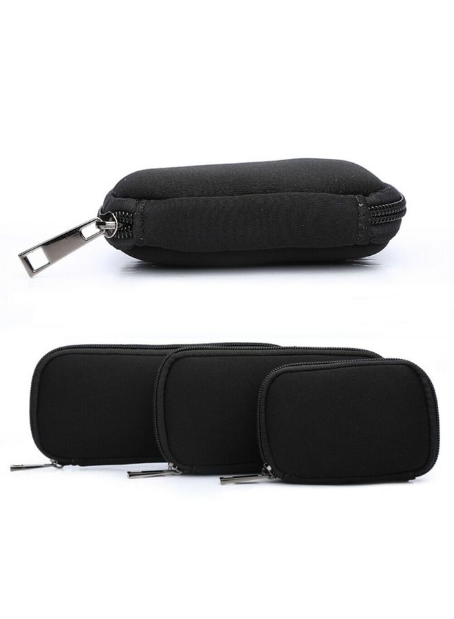 BURAQ 3 in 1 Neoprene U Disk Storage Bag Cover (Black)  - Image 3